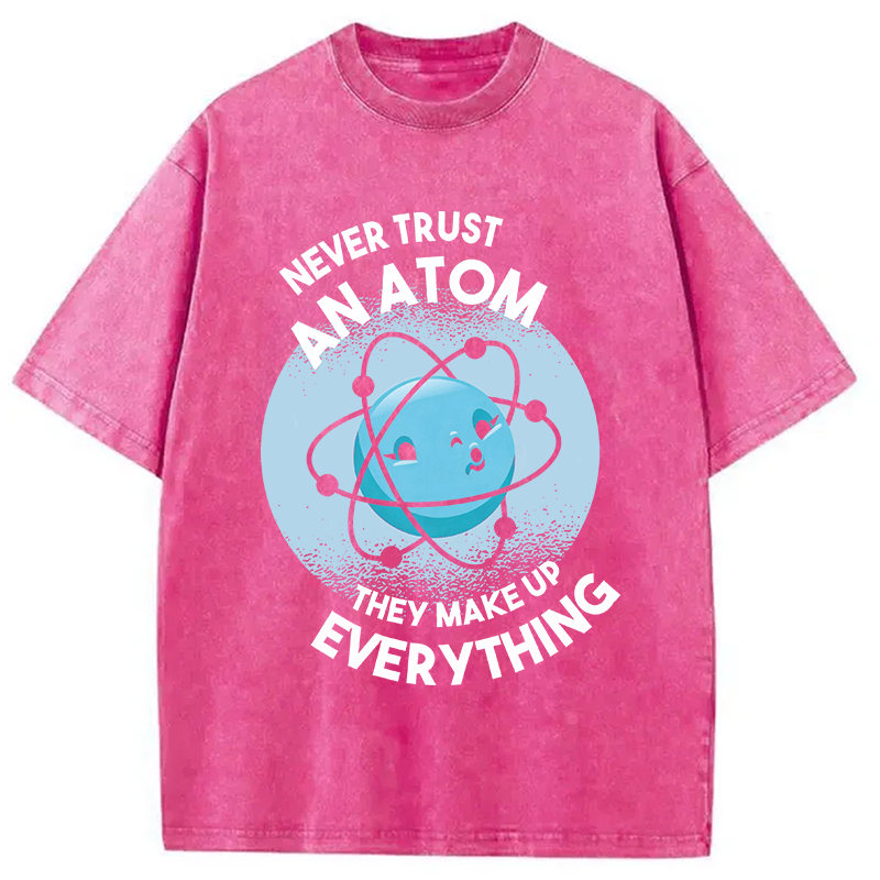 Modecanvas Funny Atom 100% Ring Spin DTG Printing Washed T-Shirt