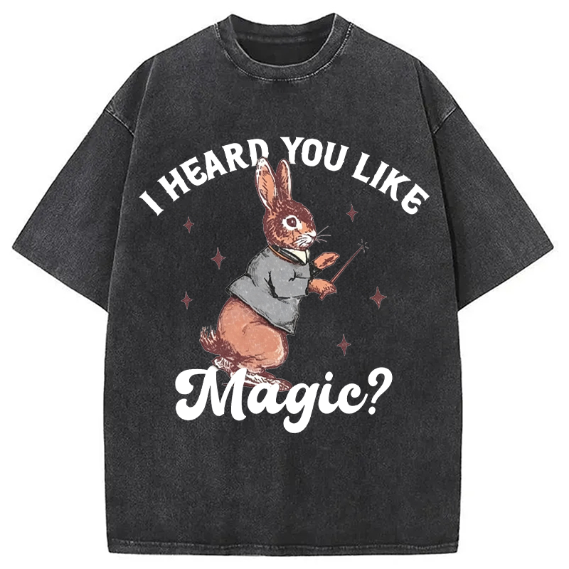 Modecanvas I Heard You Like Magic DTG Printing Washed T-Shirt