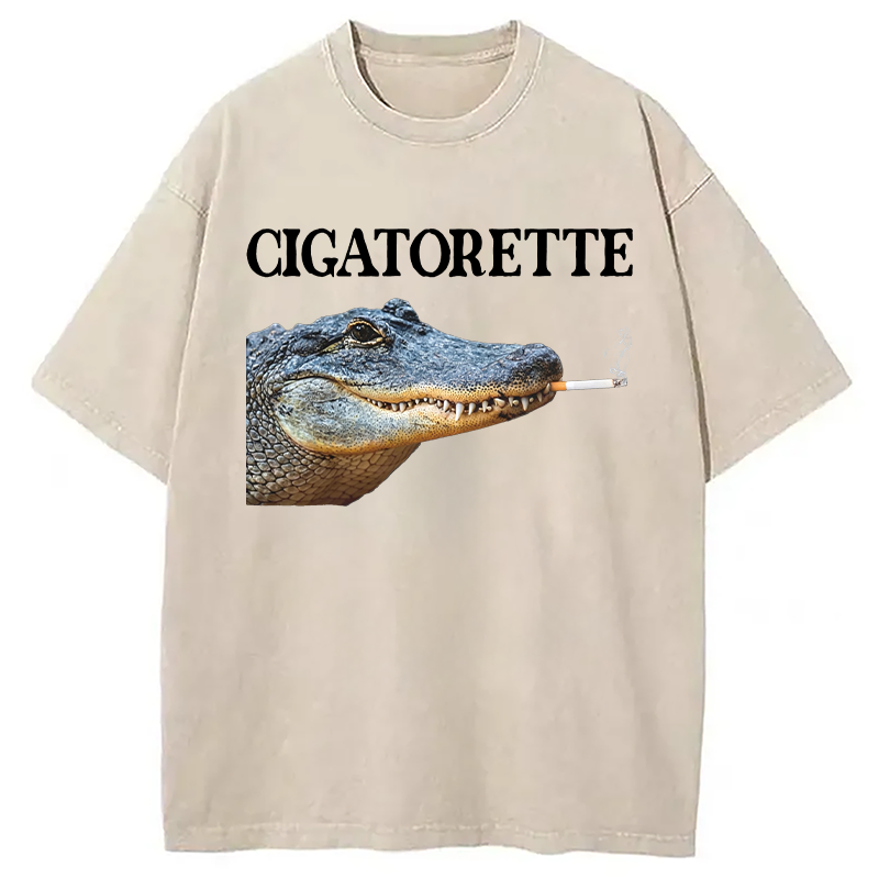 Modecanvas CIGATORETTE DTG Printing Washed T-Shirt