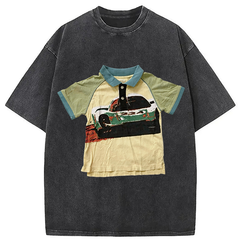Modecanvas Children's Car Shirt Of DTG Printing Washed T-Shirt