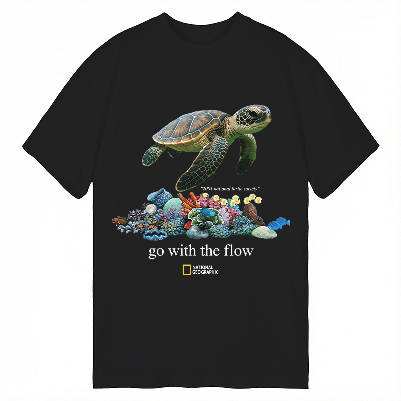 Modecanvas Go With The Flow 2001 DTG Printing Classic T-Shirt-modecanvas