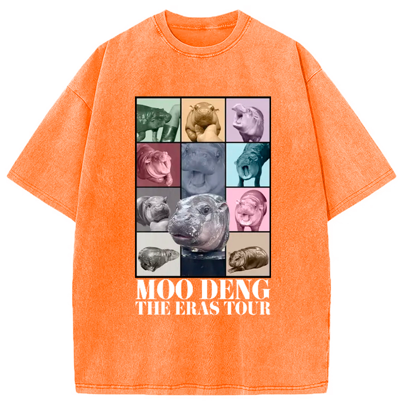 Modecanvas Moodeng Hippo The Era Tour Washed T-Shirt