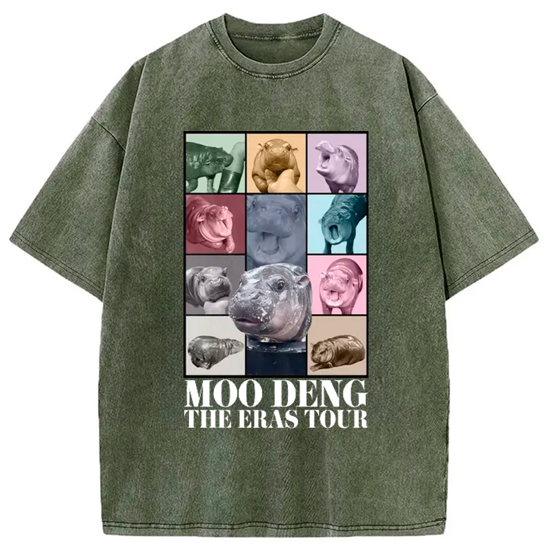 Modecanvas Moodeng Hippo The Era Tour Washed T-Shirt