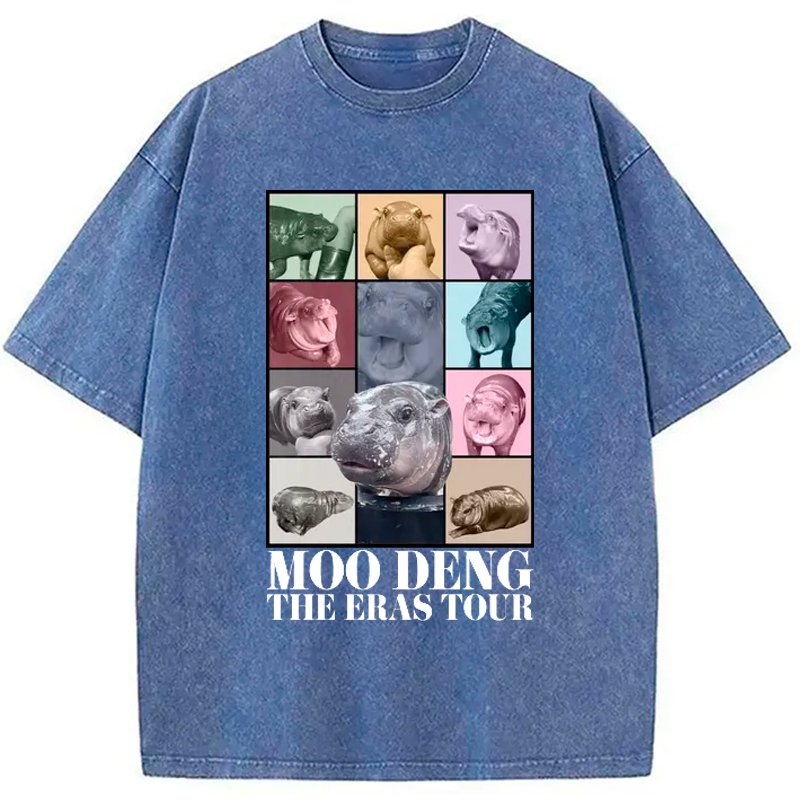 Modecanvas Moodeng Hippo The Era Tour Washed T-Shirt