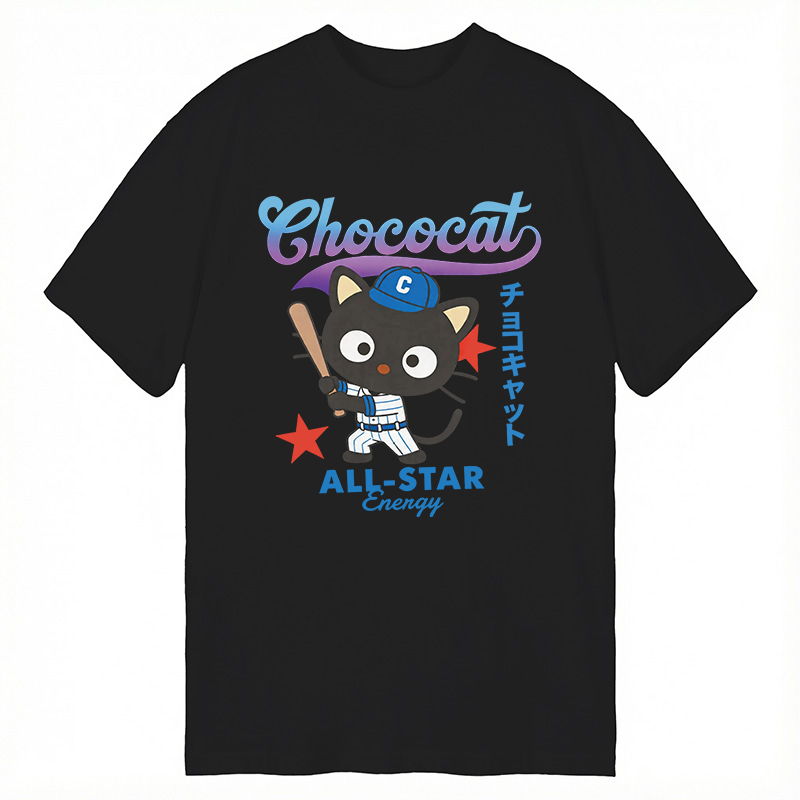 Modecanvas Chococat Baseball DTG Printing Classic T-Shirt-modecanvas