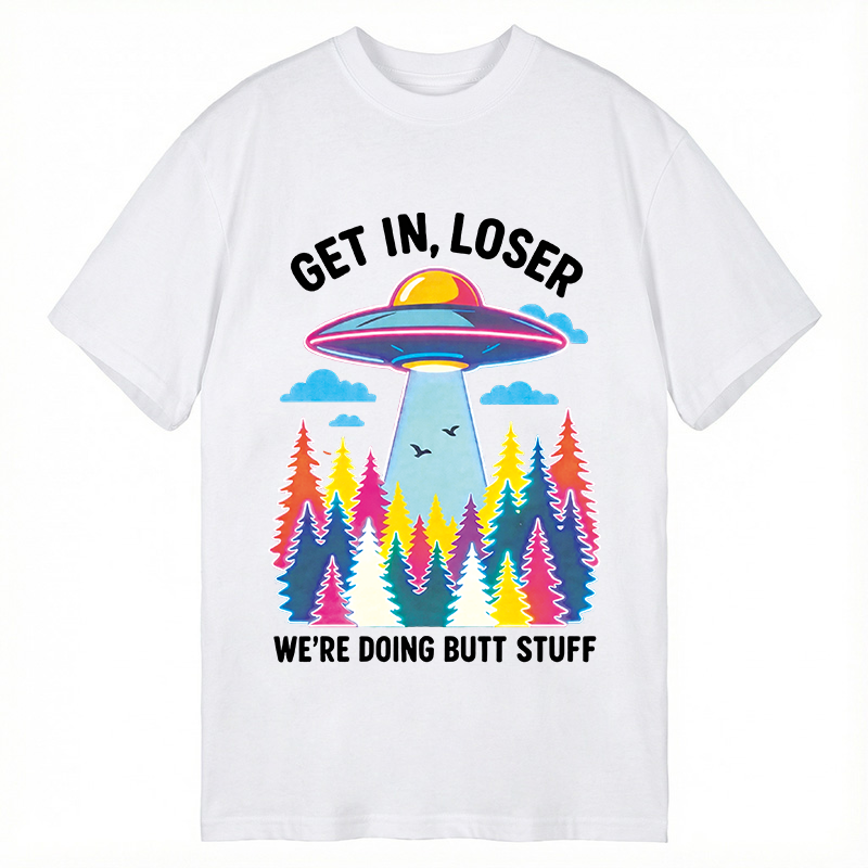 Modecanvas UFO Get In Loser Butt Stuff Forest DTG Printing Classic T-Shirt-modecanvas