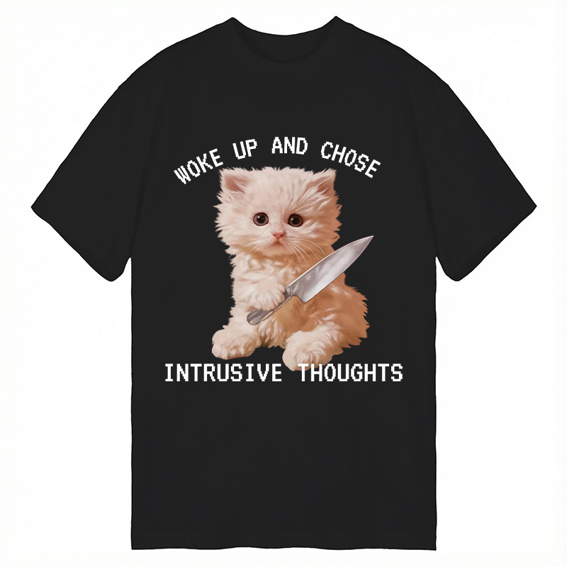 Modecanvas Cat Portrait DTG Printing Classic T-Shirt-modecanvas