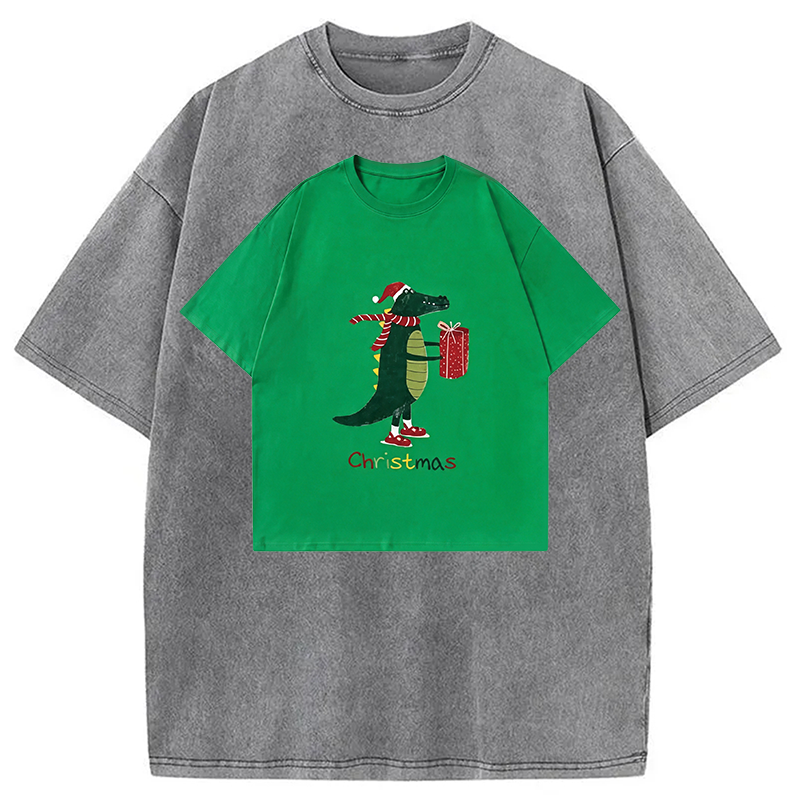 Modecanvas Gift Crocodile Shirt Of DTG Printing Washed T-Shirt