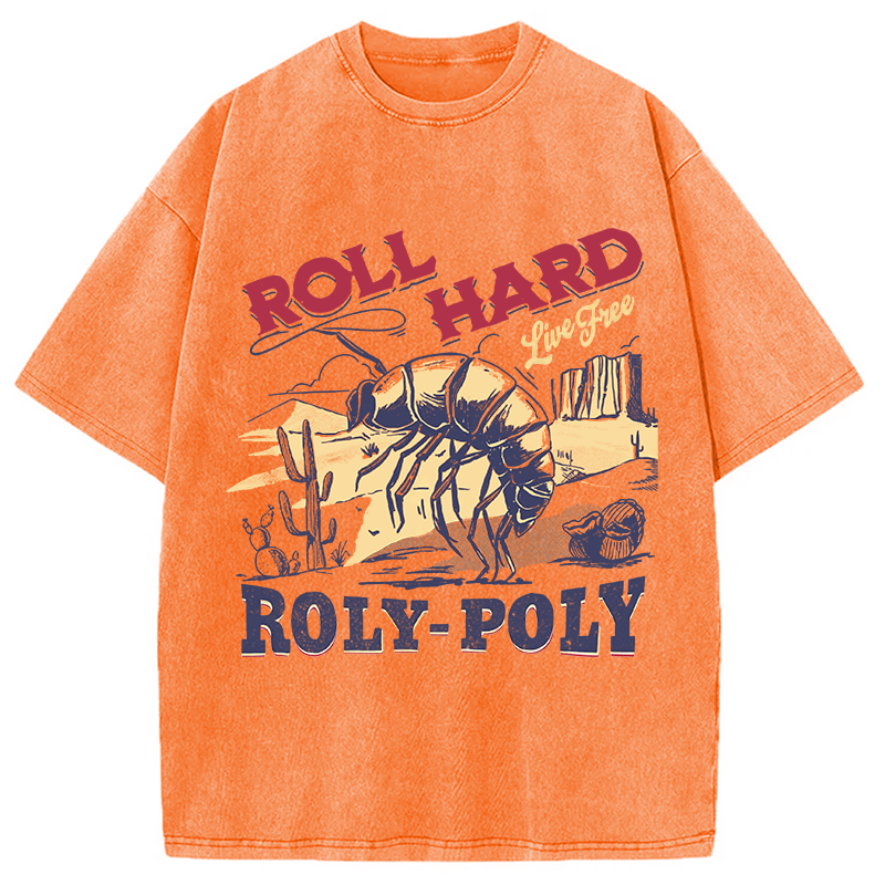 Modecanvas Roly Poly Cowboy Western DTG Printing Washed T-Shirt