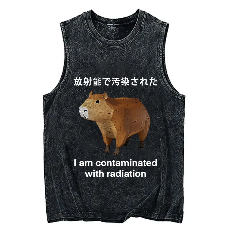 Modecanvas Capybara Contaminated By Radiation DTG Printing Washed Tank-modecanvas