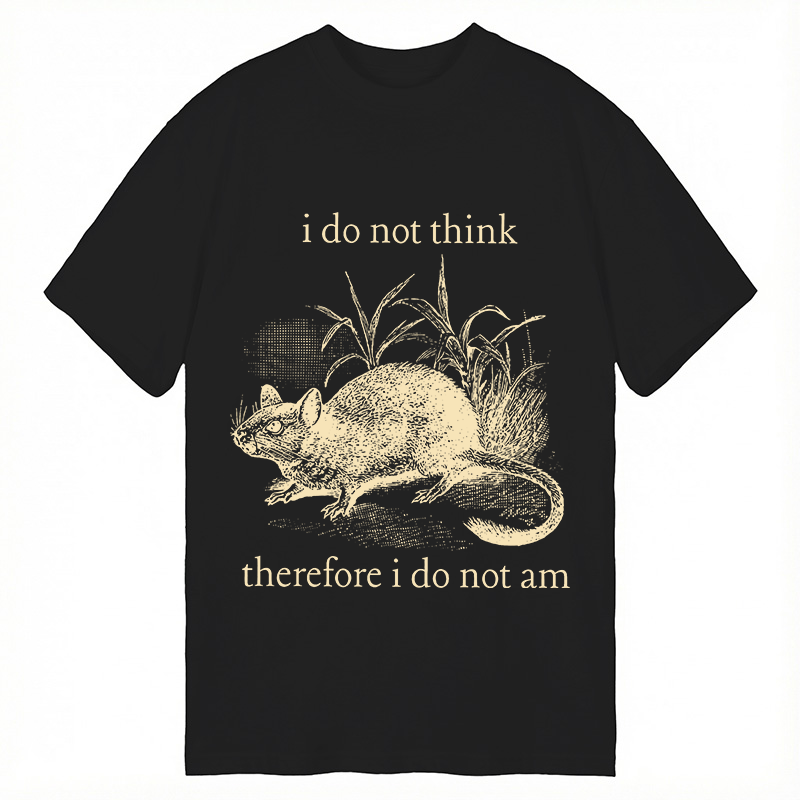 Modecanvas Funny Rat Weirdcore Meme DTG Printing Classic T-Shirt-modecanvas