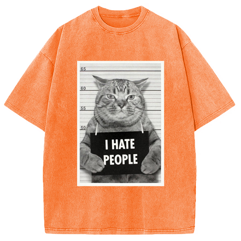 Modecanvas I Hate People Washed T-Shirt