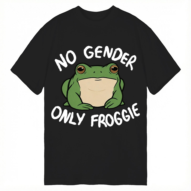 Modecanvas Funny Frog Declares Identity Freedom DTG Printing Classic T-Shirt-modecanvas
