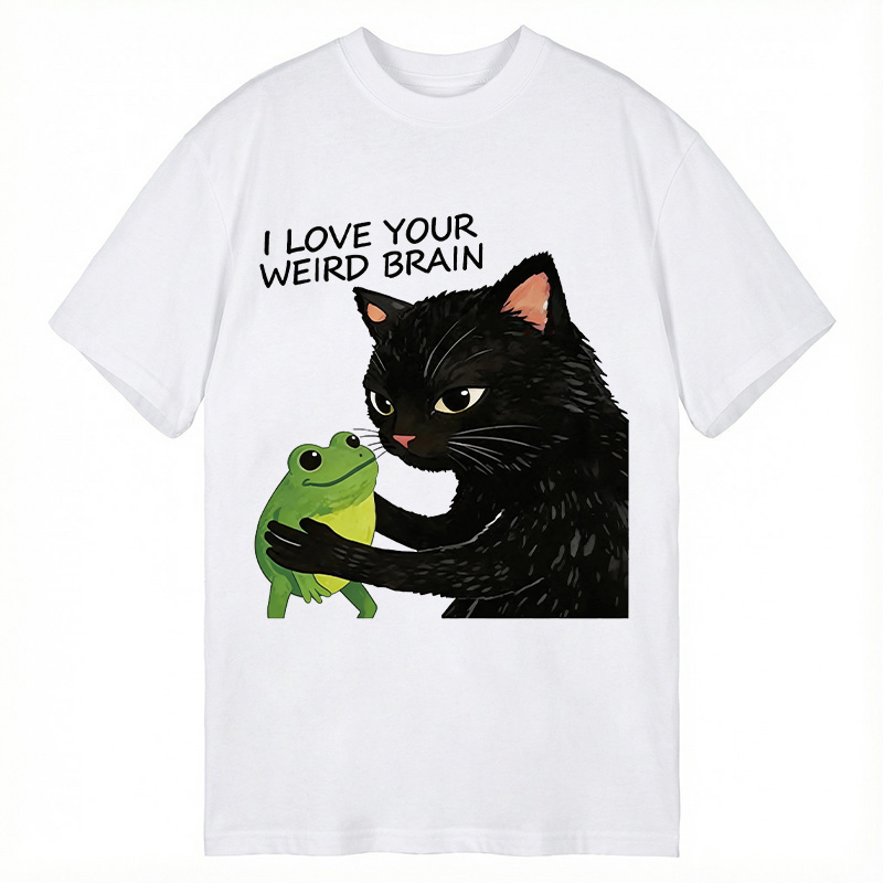 Modecanvas Cat Eats Frog DTG Printing Classic T-Shirt-modecanvas
