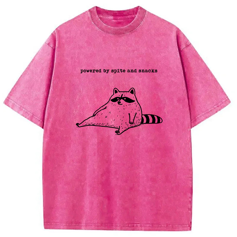 Modecanvas Powered by Spite and Snacks Funny Washed T-Shirt