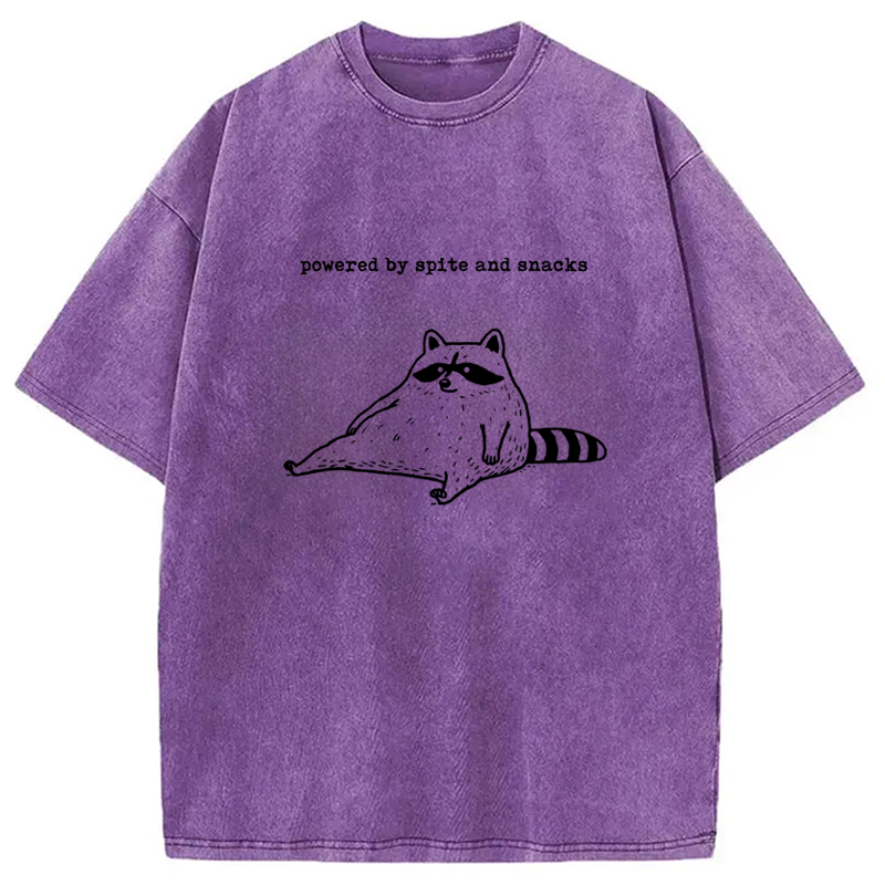 Modecanvas Powered by Spite and Snacks Funny Washed T-Shirt