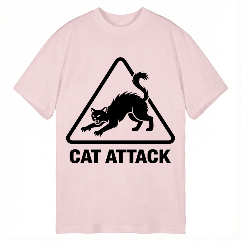Modecanvas Cat Attack DTG Printing Classic T-Shirt-modecanvas