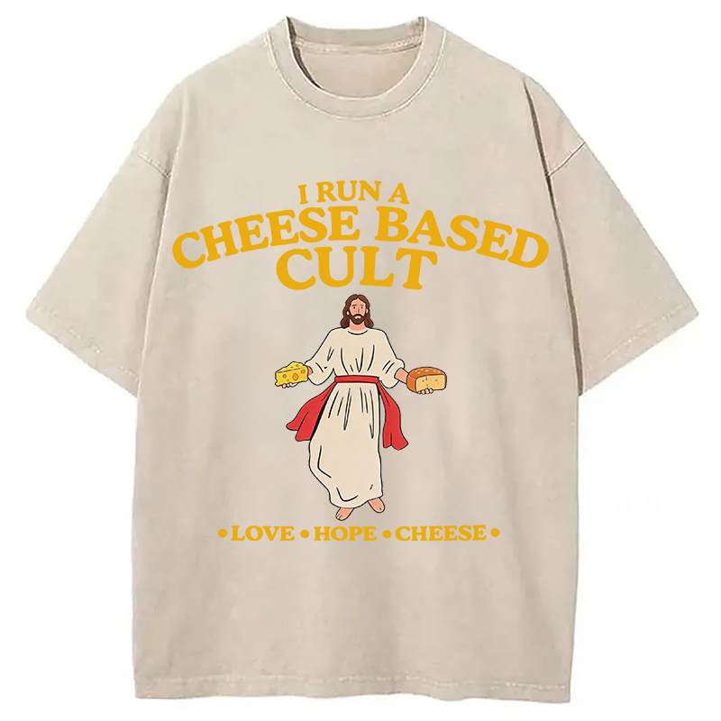 Modecanvas Cheese Cult DTG Printing Washed T-Shirt
