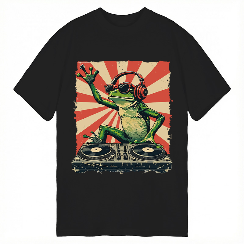 Modecanvas DJ Frog DTG Printing Classic T-Shirt-modecanvas