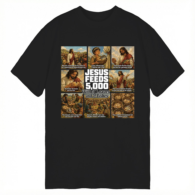 Modecanvas Jesus Feeds 5000 DTG Printing Classic T-Shirt-modecanvas