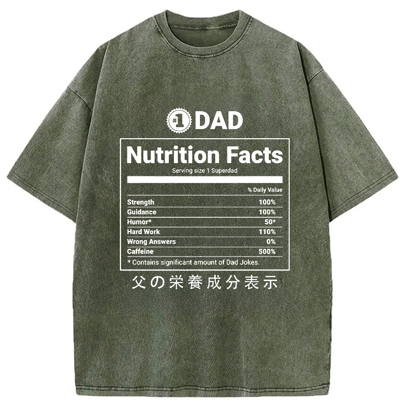 Modecanvas Father Nutrition Facts Washed T-Shirt