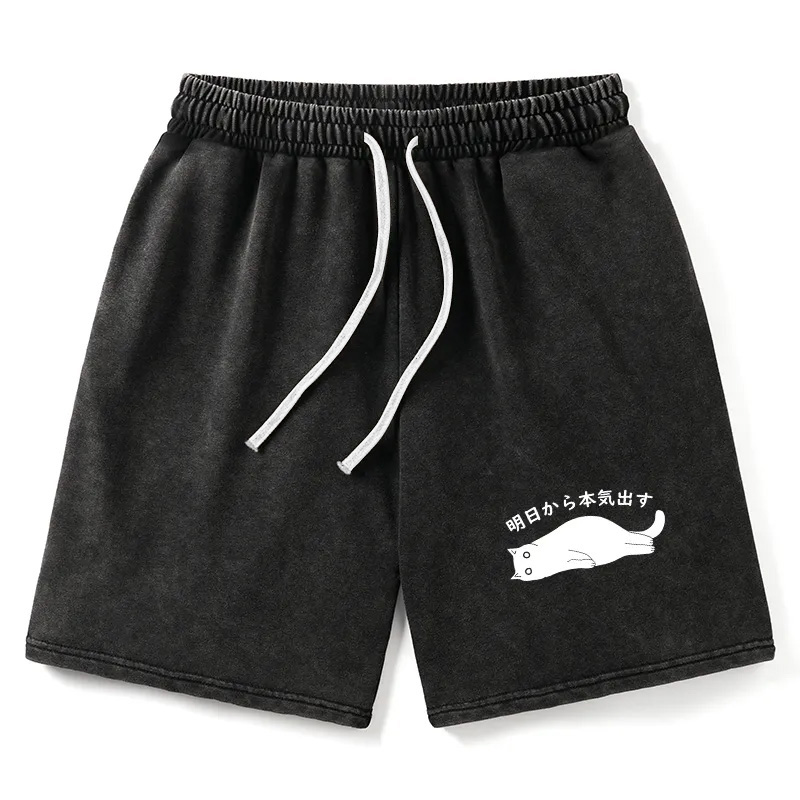 Modecanvas I'm Going To Get Serious Tomorrow Washed Shorts