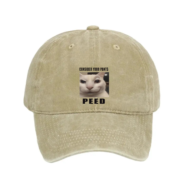 Modecanvas Consider Your Pants Peed Meme Washed Cap-modecanvas