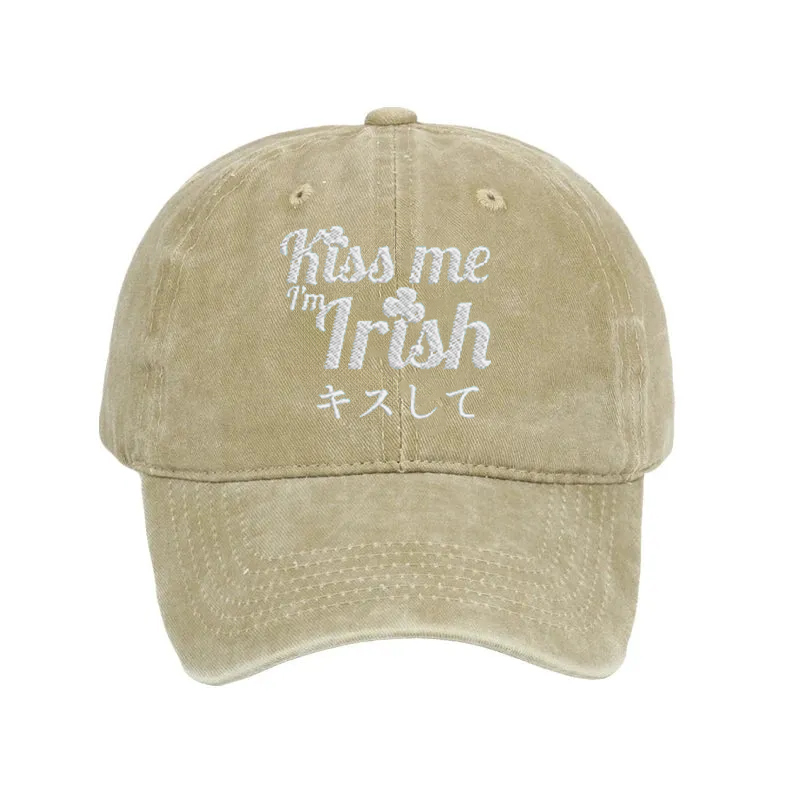 Modecanvas Kiss Me I'm Irish Washed Cap-modecanvas