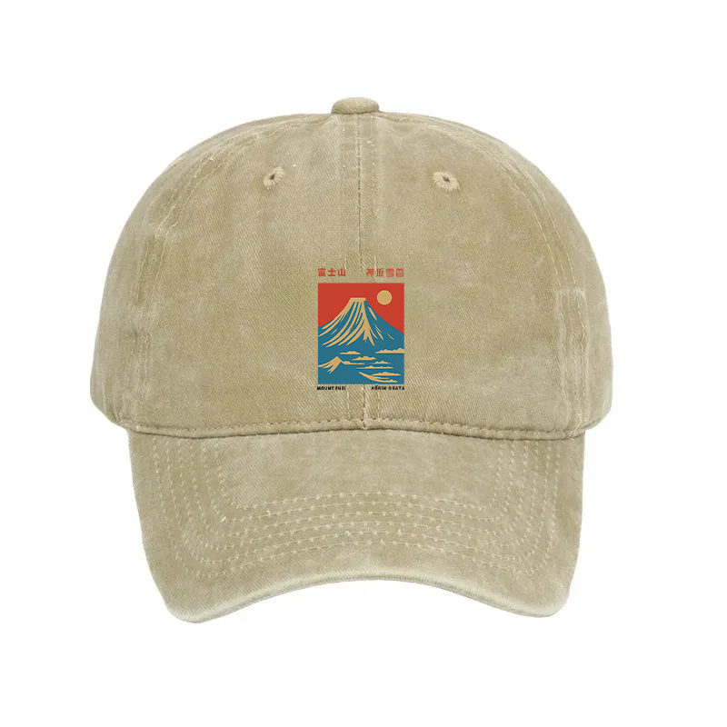 Modecanvas Mount Fuji Vintage Washed Cap-modecanvas