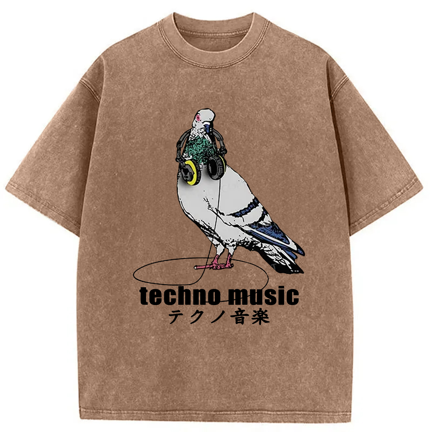 Modecanvas Techno Music Washed T-Shirt