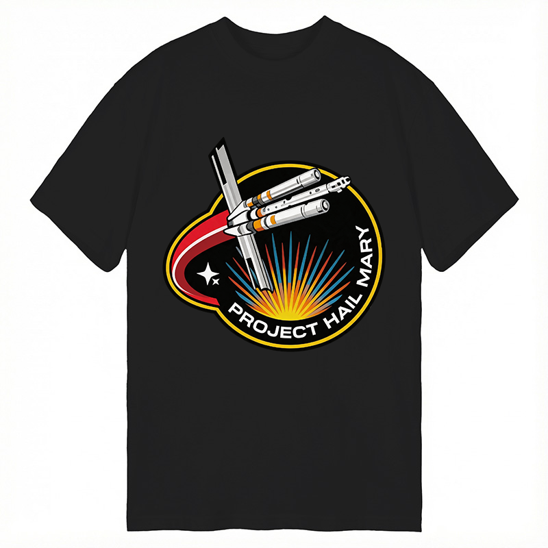 Modecanvas Space Rescue Mission Geek Retro Ringer DTG Printing Classic T-Shirt-modecanvas