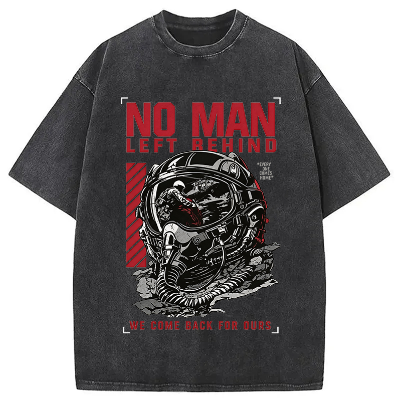 Modecanvas No Man Left Behind DTG Printing Washed T-Shirt