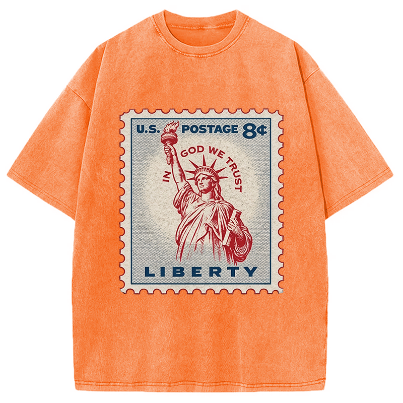 Modecanvas In God We Trust DTG Printing Washed T-Shirt