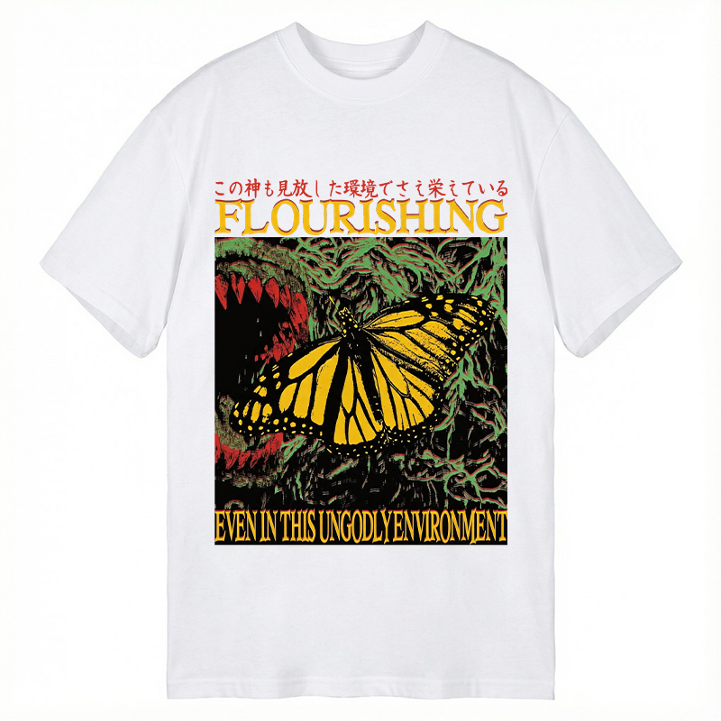 Modecanvas Flourishing Butterfly DTG Printing Classic T-Shirt-modecanvas