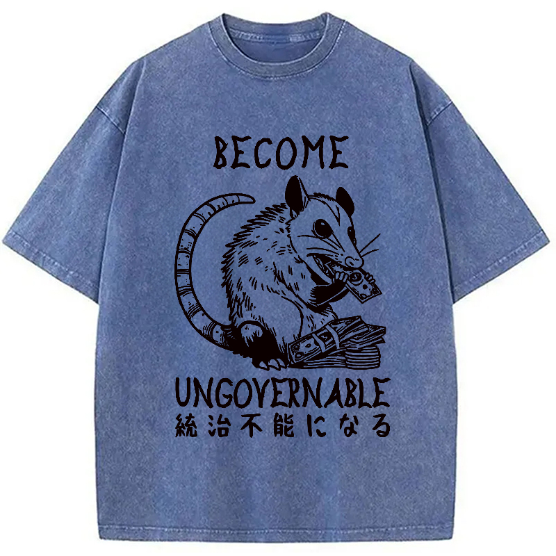 Modecanvas Ungovernable Opossum Washed T-Shirt