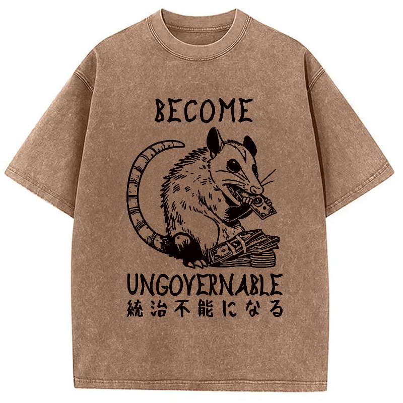 Modecanvas Ungovernable Opossum Washed T-Shirt