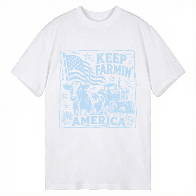Modecanvas Keep Farmin DTG Printing Classic T-Shirt-modecanvas