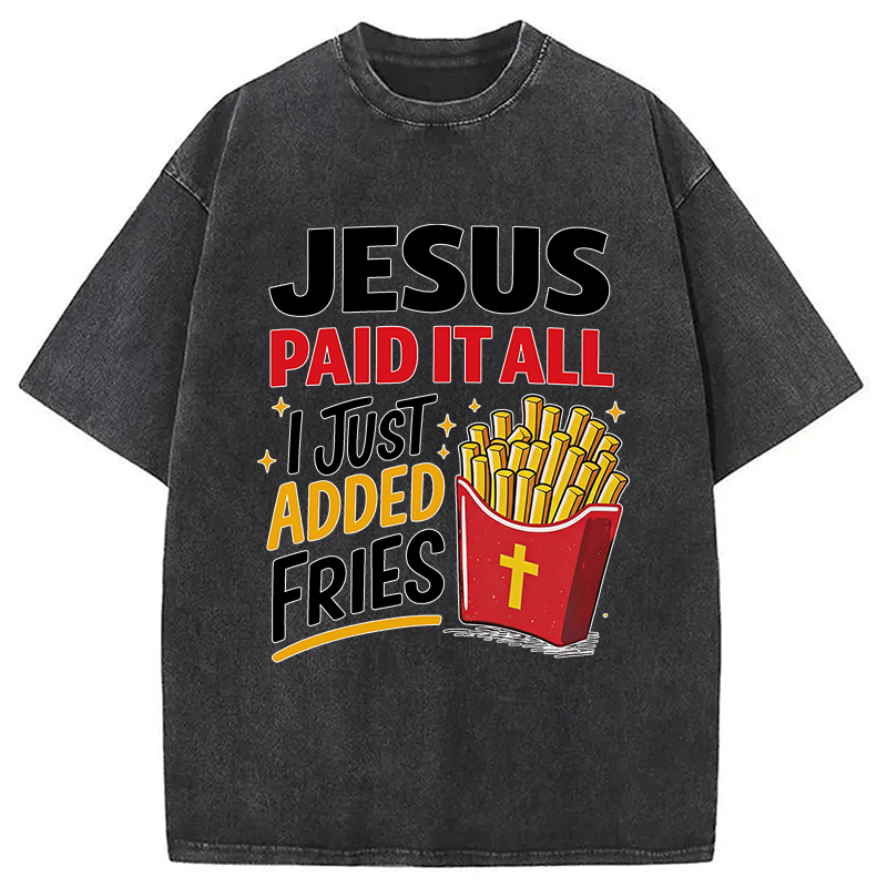 Modecanvas Jesus Paid It All DTG Printing Washed T-Shirt