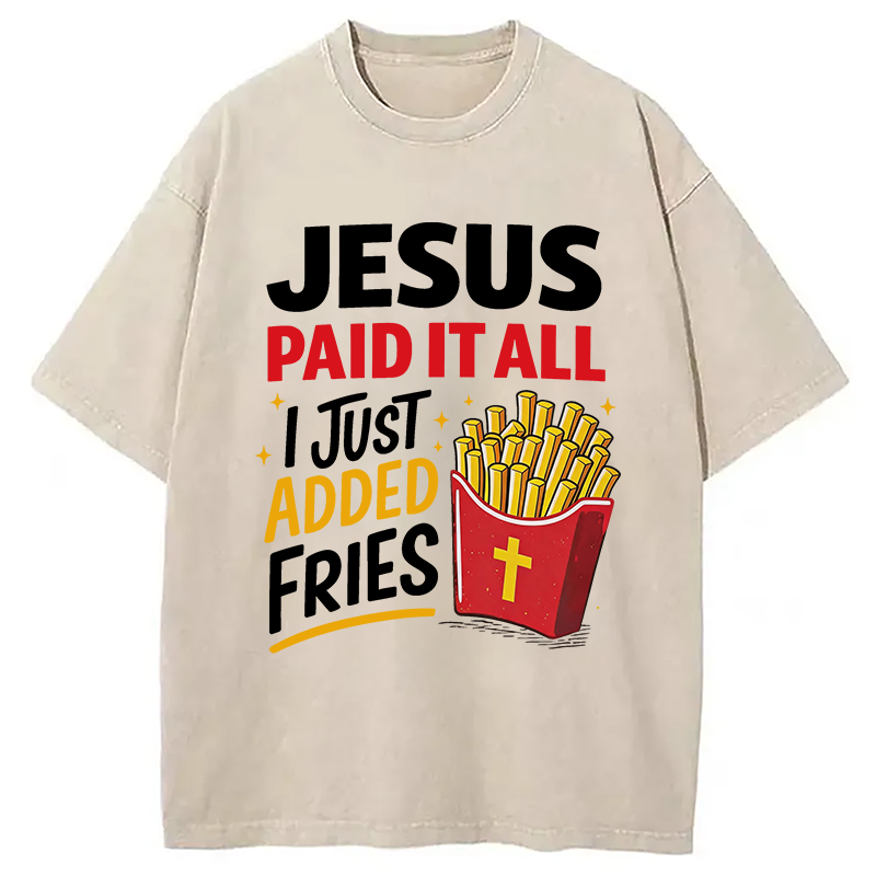 Modecanvas Jesus Paid It All DTG Printing Washed T-Shirt