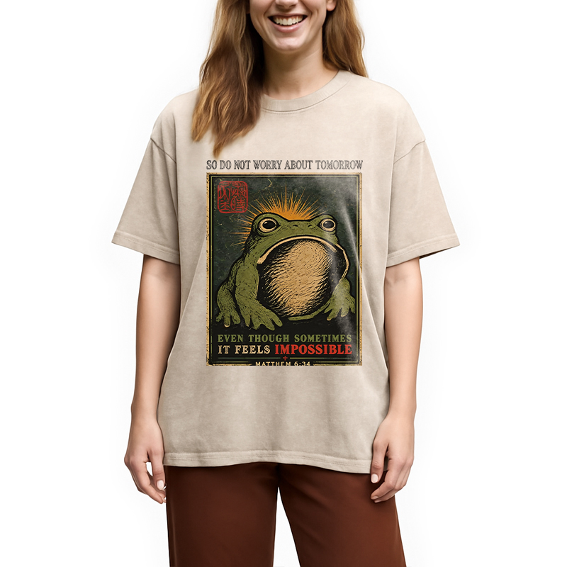 Modecanvas So Do Not Worry About Tomorrow DTG Printing Washed T-Shirt