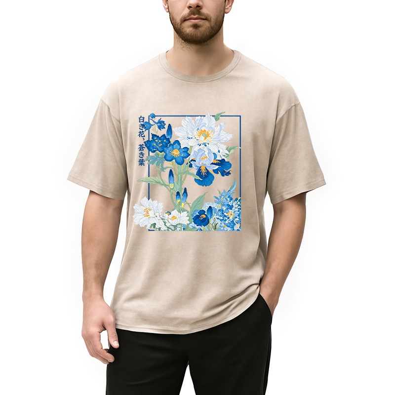 Modecanvas Blossoms Of The Firmament DTG Printing Washed T-Shirt