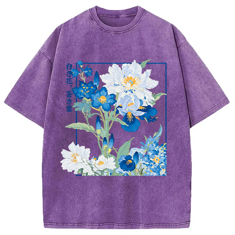 Modecanvas Blossoms Of The Firmament DTG Printing Washed T-Shirt