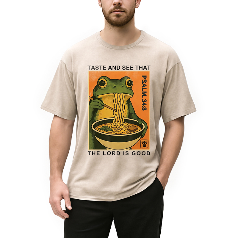 Modecanvas Taste And See That The Lord Is Good DTG Printing Washed T-Shirt