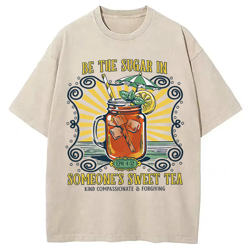 Modecanvas Sweet Tea Sugar DTG Printing Washed T-Shirt