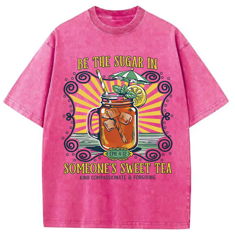 Modecanvas Sweet Tea Sugar DTG Printing Washed T-Shirt