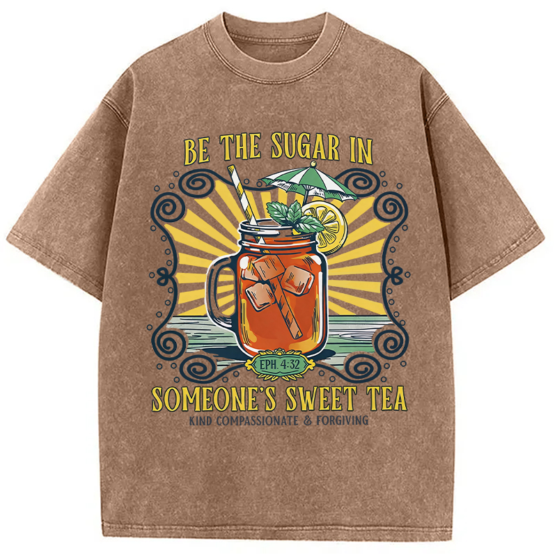Modecanvas Sweet Tea Sugar DTG Printing Washed T-Shirt