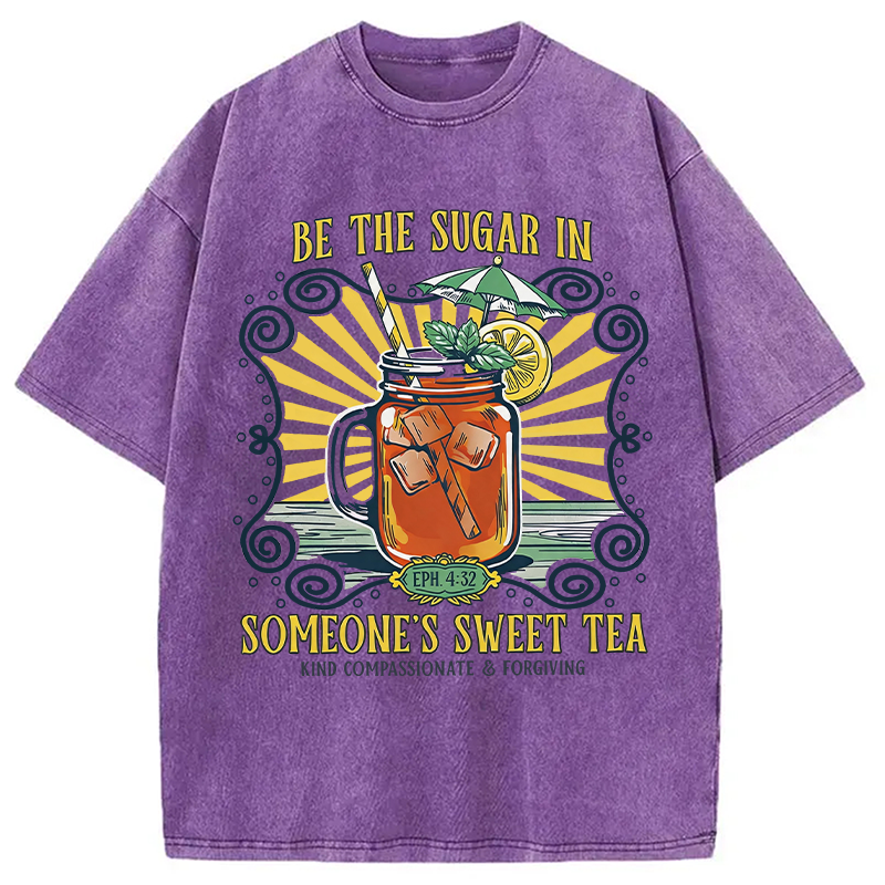 Modecanvas Sweet Tea Sugar DTG Printing Washed T-Shirt