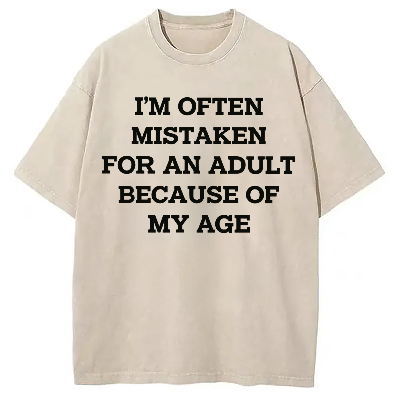 Modecanvas Mistaken For An Adult DTG Printing Washed T-Shirt