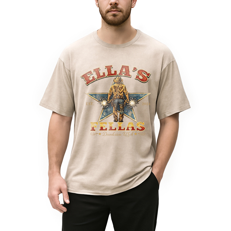 Modecanvas Ella's Fellas Western Cowboy DTG Printing Washed T-Shirt