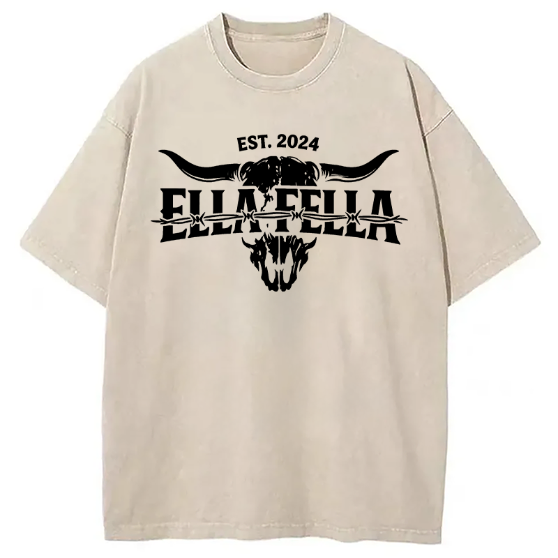 Modecanvas Ella Fella Plain DTG Printing Washed T-Shirt